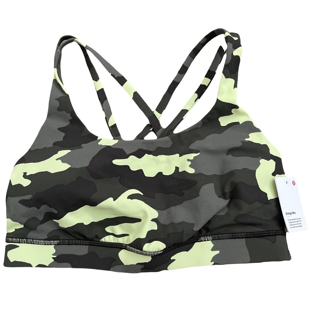 lululemon athletica Camo Sports Bra - Black and Green NWOT